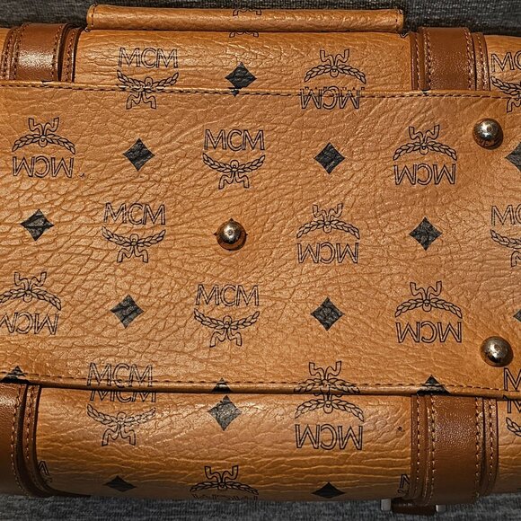 Vintage MCM Boston Cognac Visetos Handbag - Picture 8 of 16